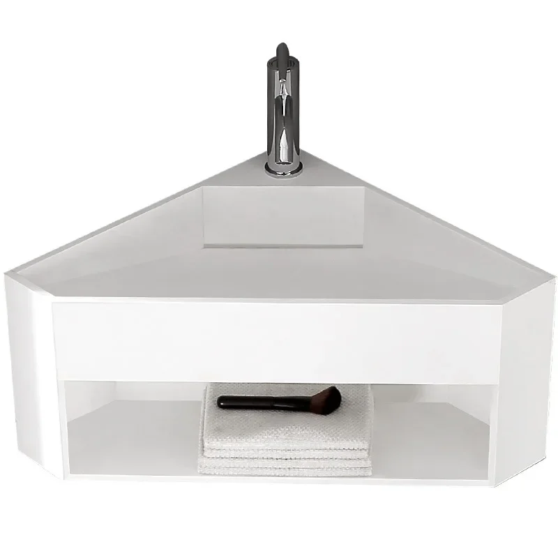 

Corner artificial stone hanging basin Washbasin Hotel B & B Washbasin Household wall-mounted triangle