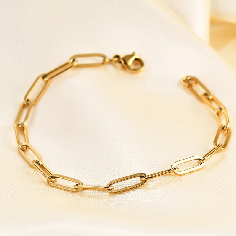 Trendy Classic Bracelet Women Simple Temperament Paper Clips Chain Bracelet for Women Jewelry Gift