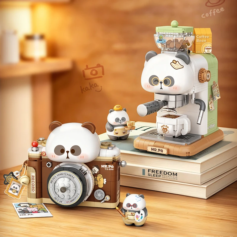 LOZ Mini Particle Model Assembly Toys Coffee Machine Camera with Light MOC Building Blocks Desktop Ornament Birthday Gift
