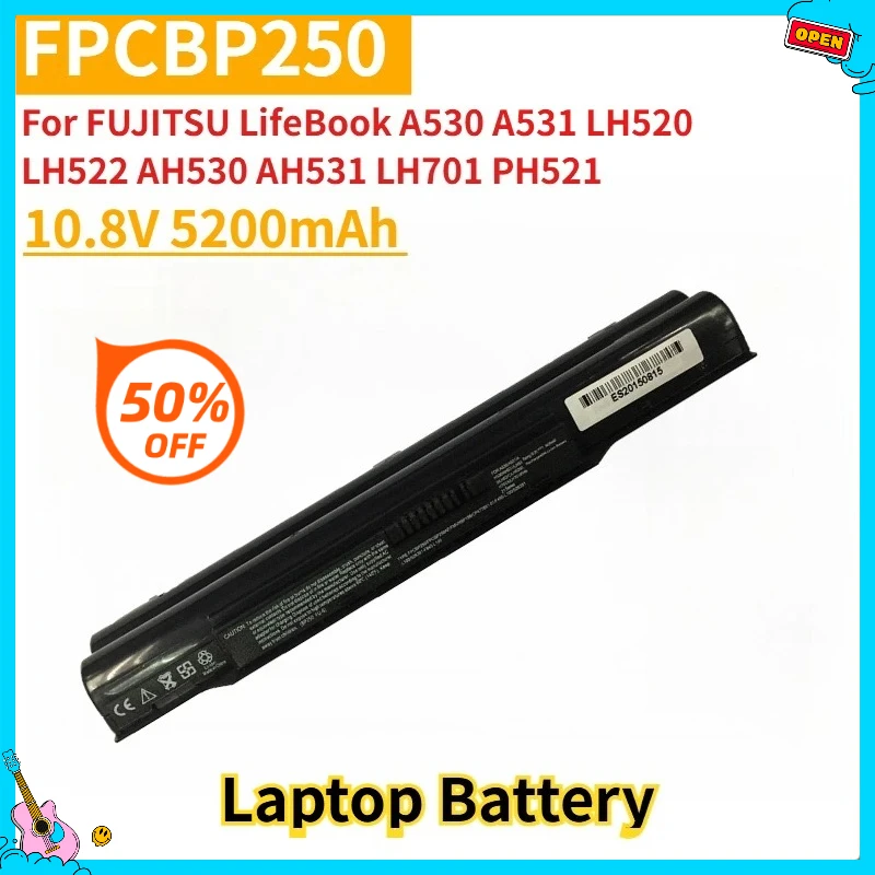

New Replacement Laptop Battery FPCBP250 10.8V 5200mAh for FUJITSU LifeBook A530 A531 LH520 LH522 AH530 AH531 LH701 PH521