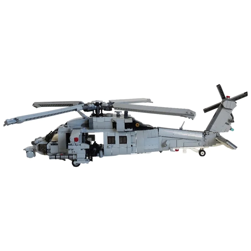 MH-60S Navy Chopper MOC Bricks Rotor Aircraft Combat Vehicle Model DIY Assembly Toy Desktop Collectible Display