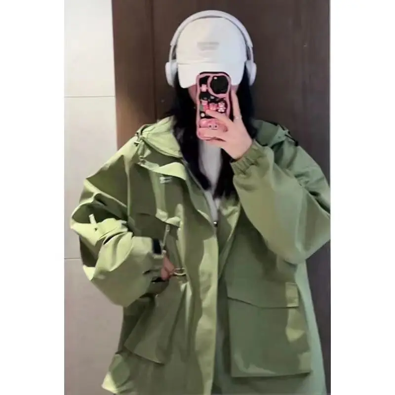 

Женские куртки Элегантные университетские милые темные уникальные абрикосовые утягивающие куртки в ромском стиле Классические косые французские волосы ягненка цвета хаки для девочек