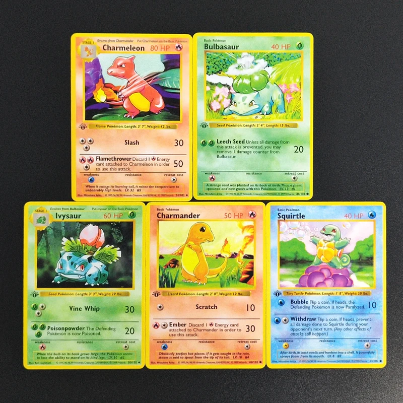 Pokemon English Game 1St Edition Charizard Venusaur Blastoise Holo Game Collection Trading Cards Toy Gift