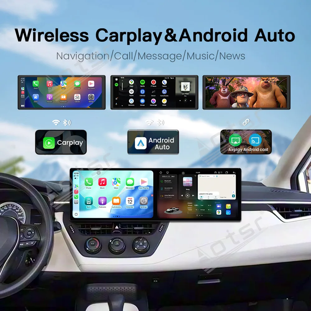 Dual 10.1 Inch Car Radio With Carplay GPS Navigation For Toyota Corolla / Levin / Raize 2019-2022 High-Res Dual-Screen Accessory