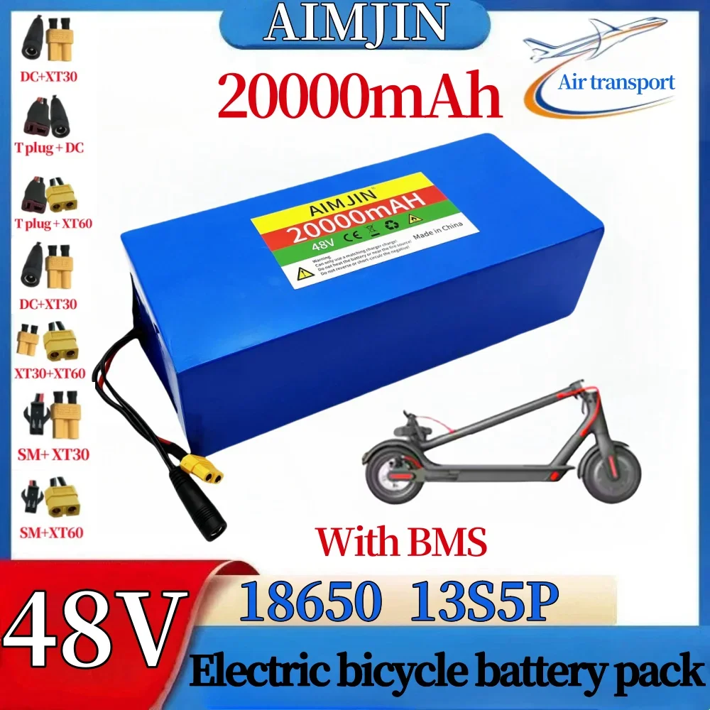 

48V 20000mAh Electric Vehicle 13S5P Li-ion Battery Pack Is Suitable for Electric Scooter Mountain Bike 250-1000w Built in BMS