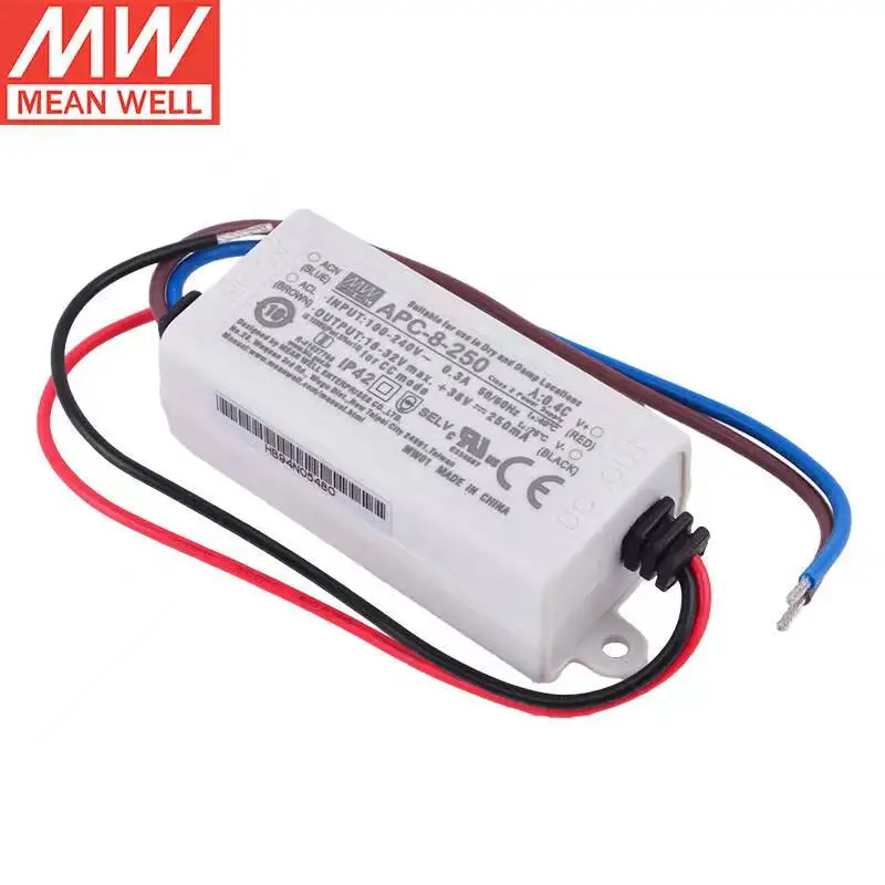 

Taiwan meanewll APC-8-250 250mA 8W Single Output Constant current Switching Power Supply LED driver Brand New Original Authentic