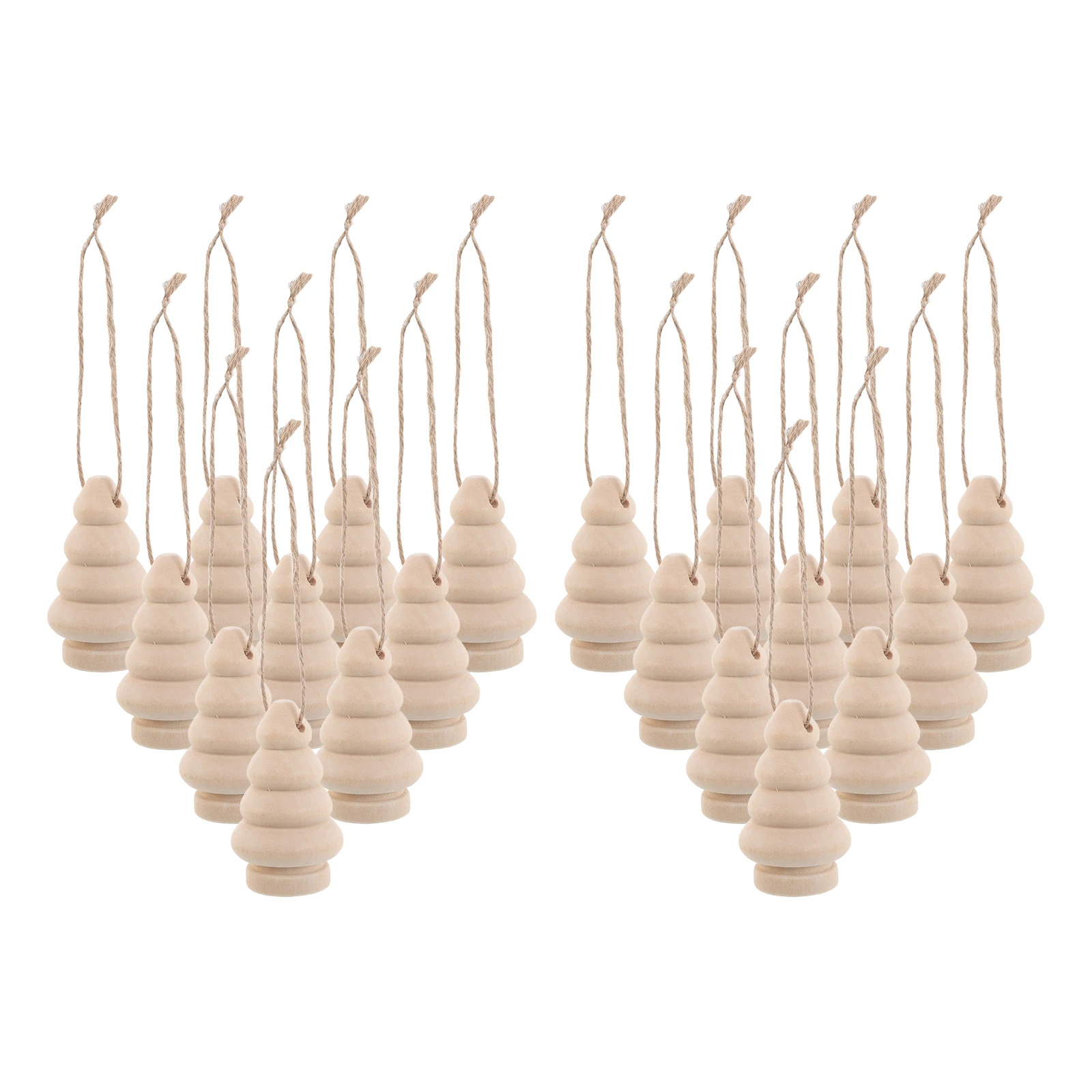 

1 set 1 Set Diy Wooden Christmas Tree Unfinished Blank Ornaments Kids Paintable Craft Decorations Pre Drilled Wood Tree Hanging
