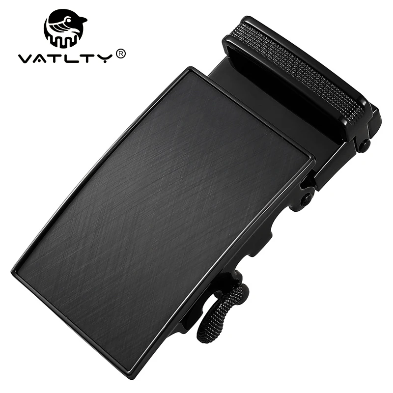 Vatlty marca original fivela automática masculino duro liga de zinco 32mm fivela de cinto masculino premium preto fosco holeless fivela de cinto