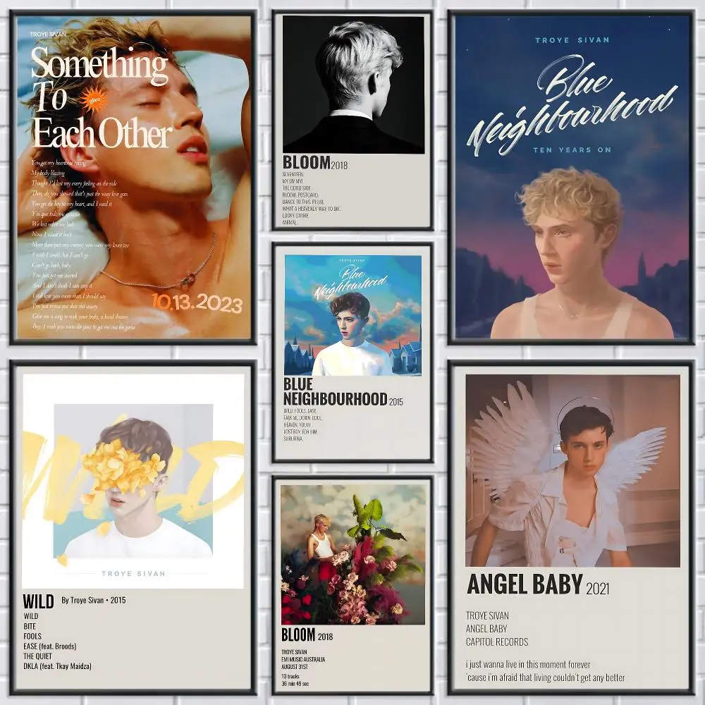 T-Troye Sivan Poster High Quality Sticker Self Adhesive Wall Art for Bedroom Hallway Home Decor