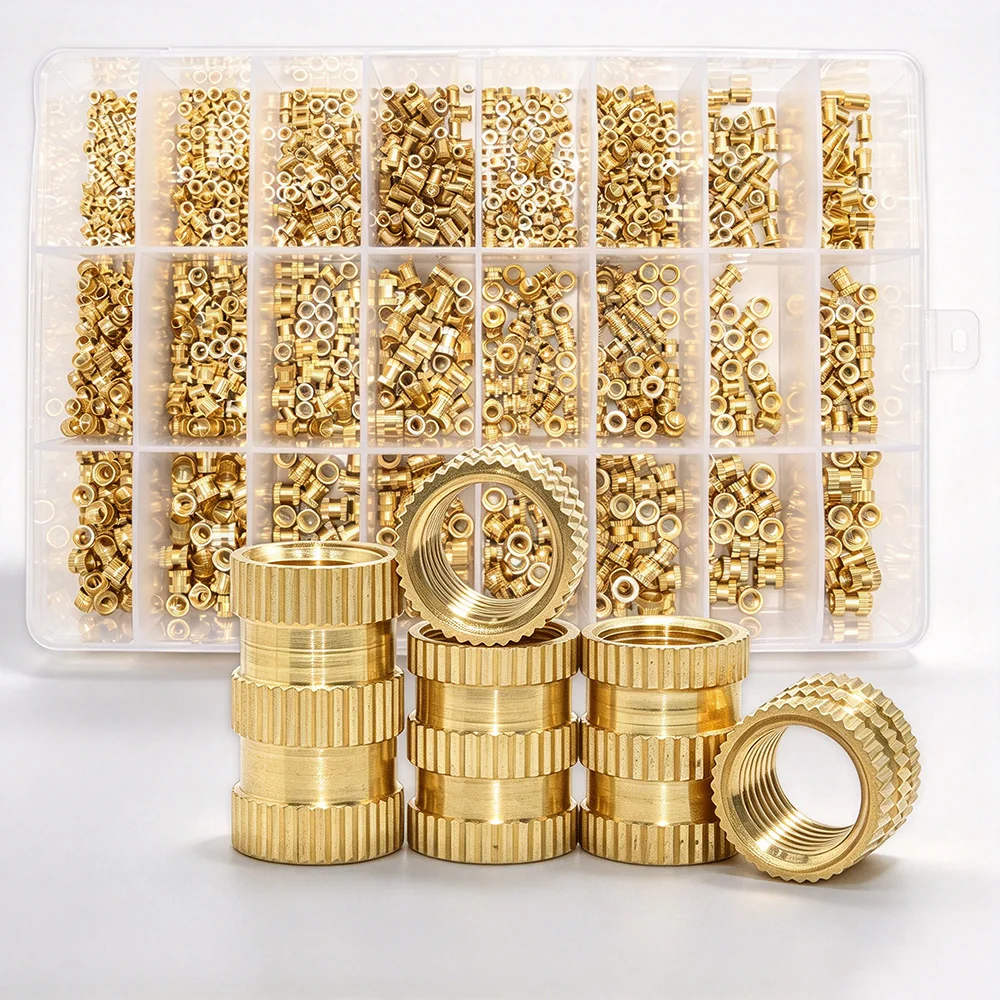 Brass Threaded Inserts for 3D Print Plastic ABS PETG Knurled Nuts Insert by Ultrasonic or Heat Injection Molding 2/3 1450-100Pcs