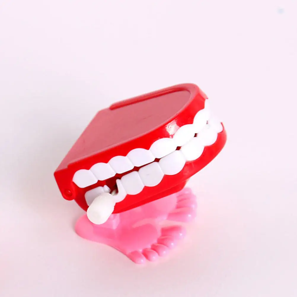 8Pcs Adorable Wind-Up Teeth Plaything Lifelike Design Small Hand Friendly Early Learning Tool Imagination Building Party