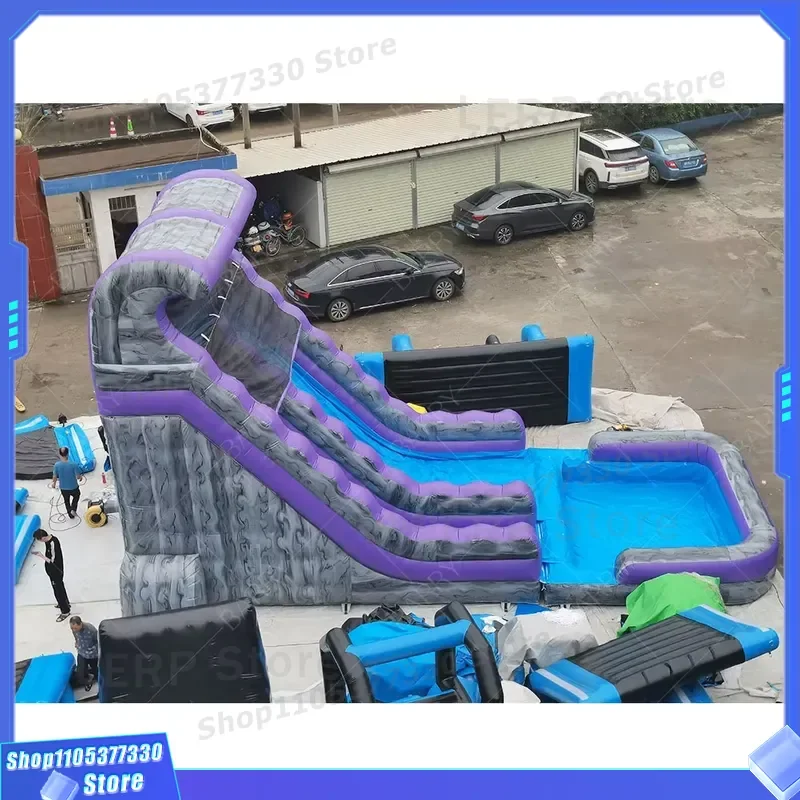 Commercial Rental Custom Water Slide Inflatable Water Park for Parties Double Waterway Inflatable Slide With Pool