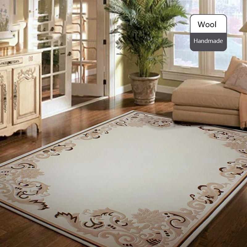 

Europe Style 100% Wool Carpet for Living Room Handmade Zealand Wool Carpets Hand Carved Area Rug Thick Floor Mat Persian Carpet