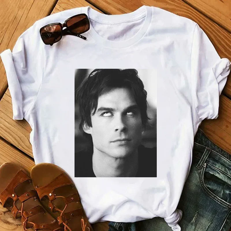 The Vampire Diaries Women\'s T-shirT Summer Loose Top Female T Shirt Harajuku Ulzzang Clothes Casual O-neck Ladies Tees Top Shirt