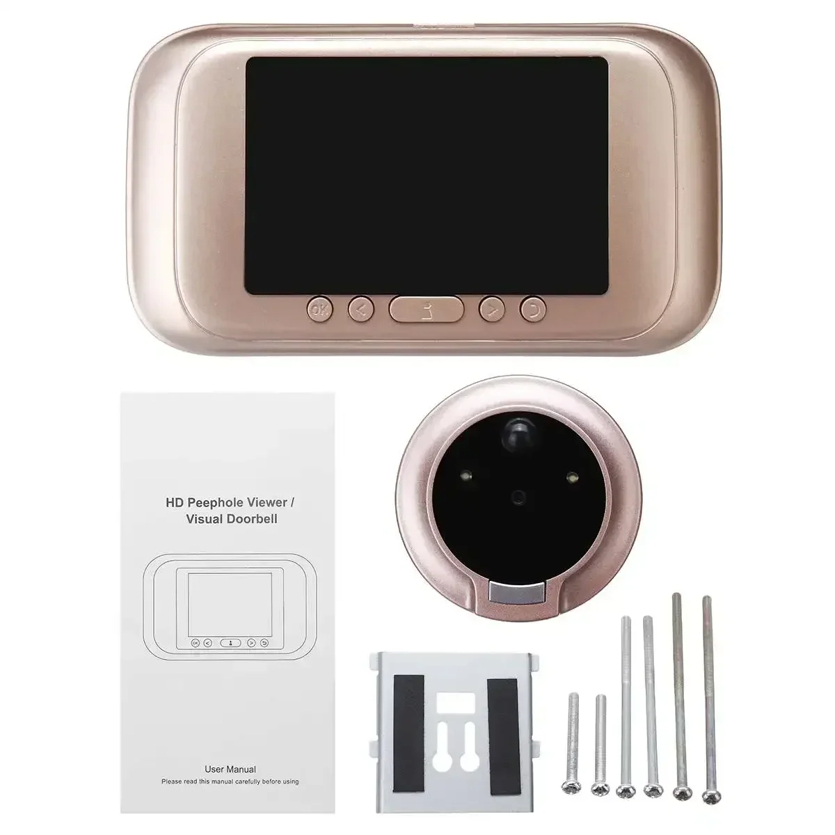 720P للرؤية الليلية مراقبة المنزل إنذار مضاد للسرقة 32G سجل جرس باب يتضمن شاشة عرض فيديو 3.5 HD كاميرا إلكترونية صور