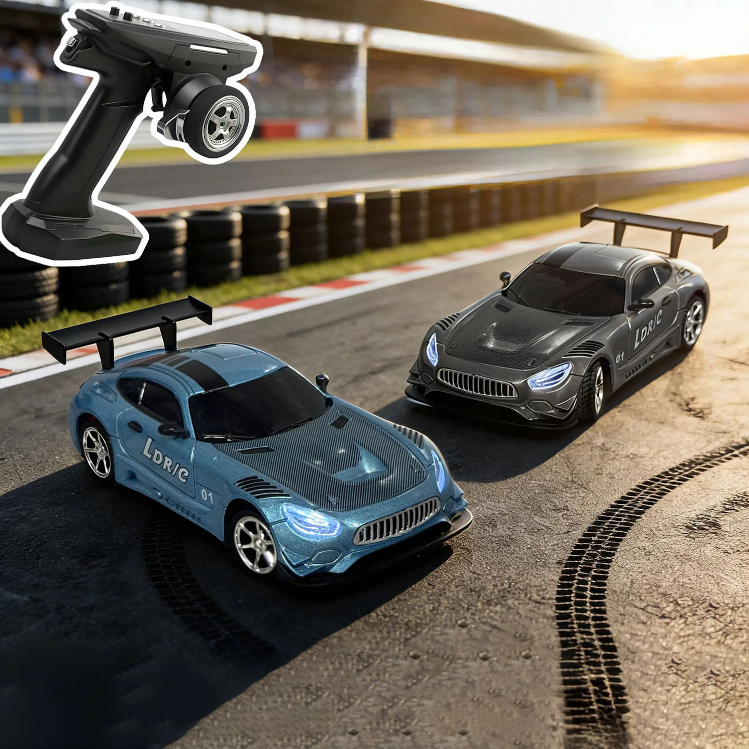 

1/43 LDRC LD4301 Radio Control Drifting Car 4X4 RC Racing Vehicle Model Metal Body Shell 2Speed LED Lights No Sound System