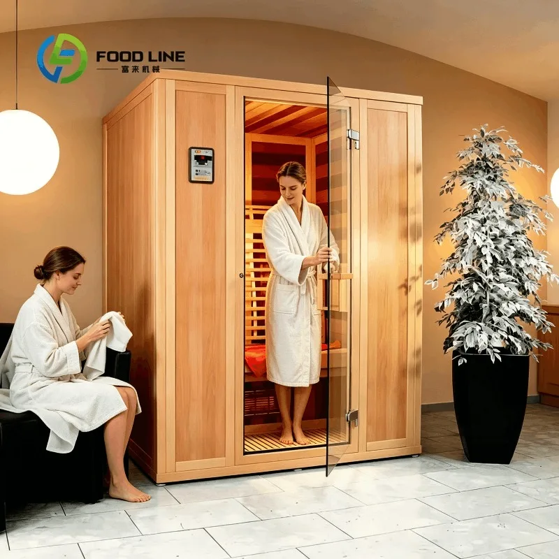 Customized Sauna Room With Black Roof Glass Door For Backyard Garden Relaxation Bulk Special Discount Wood Frame