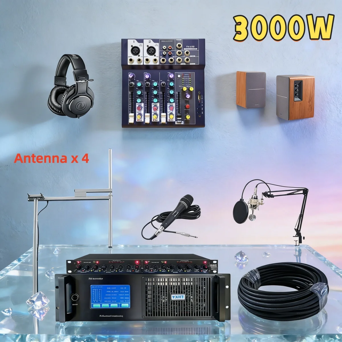 Church YXHT-2, 3KW(3000W) FM Transmitter Full System Kit, Group Singing Solution, Complete Station, Clear Stable Audio