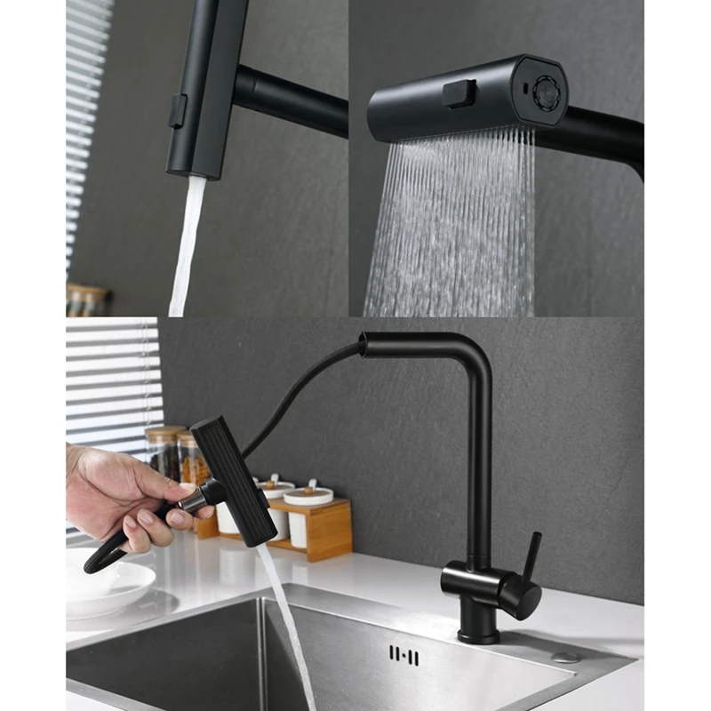 Pull-Out Water Outlet Waterfall Kitchen Water Outlet Multifunctional Stainless Steel Water Outlet For Sink