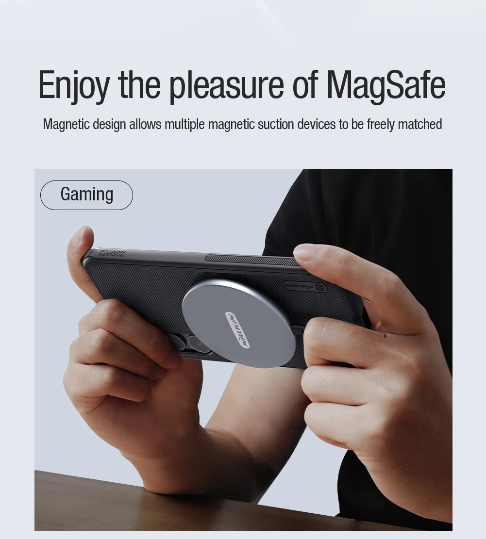Nillkin Magnetic Case for Samsung Galaxy S24, S24 Plus, S24 Ultra, PC+TPU Cover, Salient Point Surface, Precise Function Holes