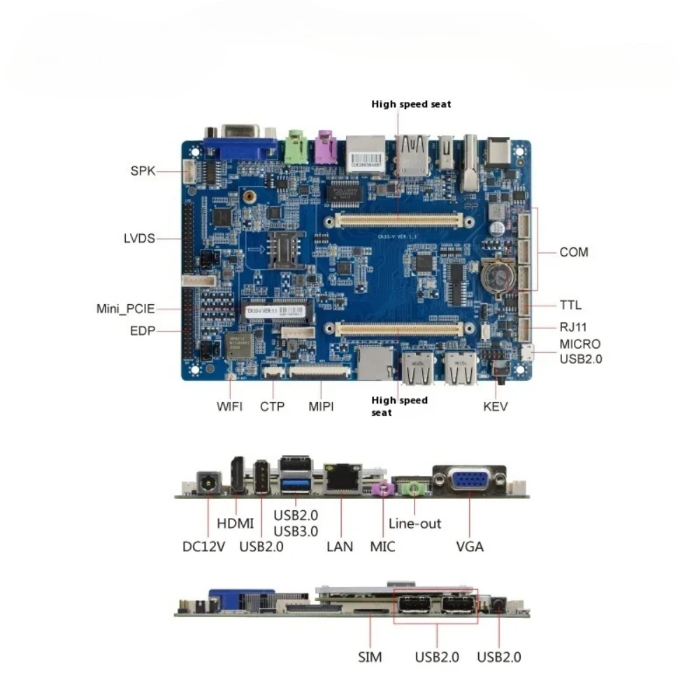 

RK3399 Industrial Control Motherboard IO Expansion for Arm Rockchip Android ITX DDR4 RAM SATA Hard Drive for Desktop