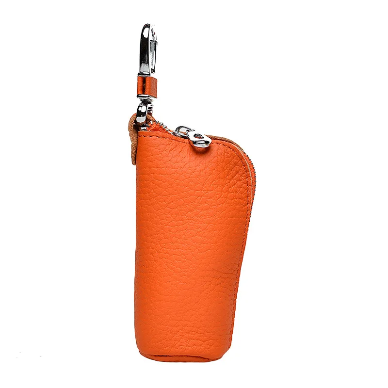 Leather Key Bag Women's Head Layer Cowhide Lock Key Lipstick Bag High Quality Keychain Waist Hanging Large Capacity Coin Purse