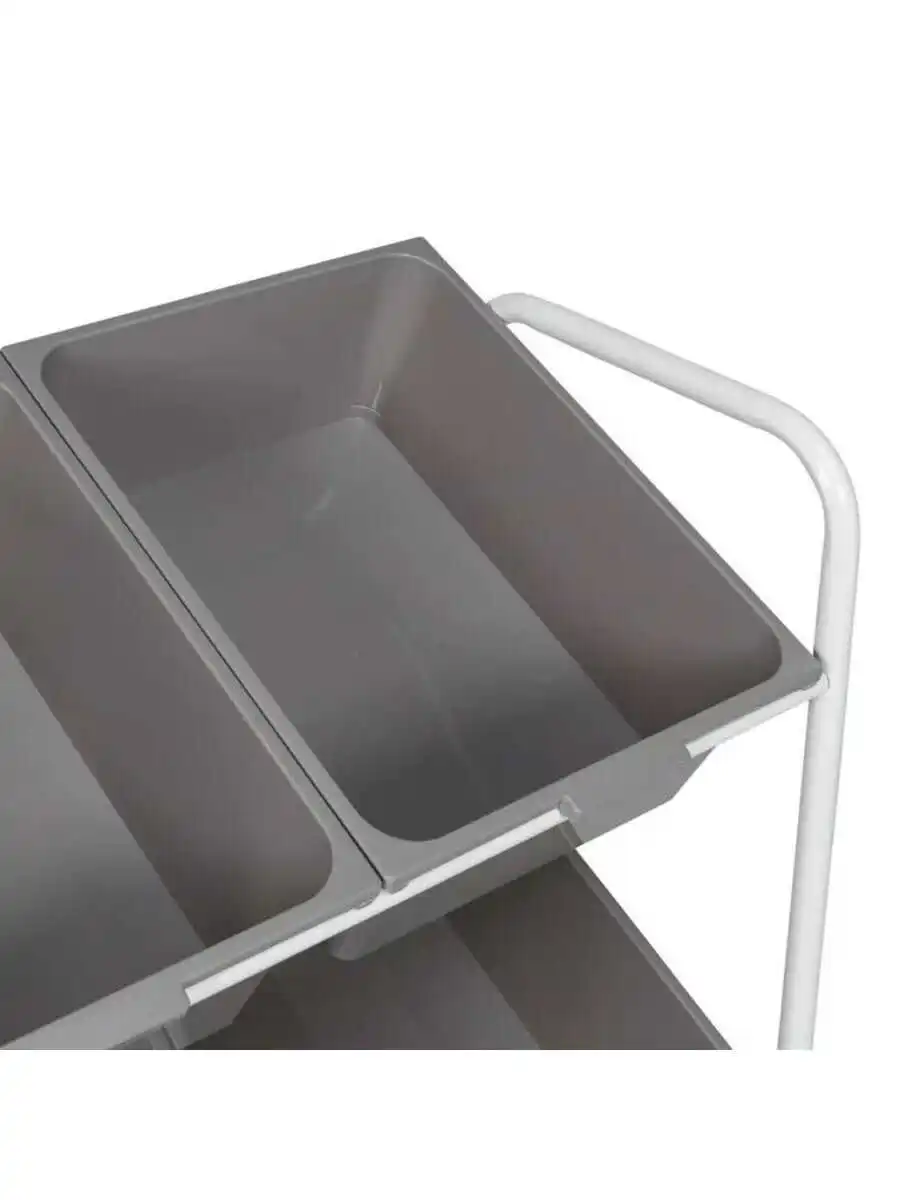 6-Bin Rolling Storage or Craft Cart, Grey