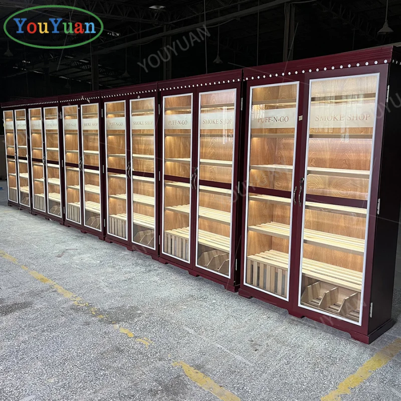 (Customized) Smoke Cigar Shop Interior cigar display cabinet shop fitting display new cigar store