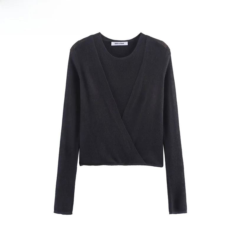 

Faionable Knitted Vest Top Women's Sle Autumn New Arrival Multi-Wear ZBZR round Ne Casual Polyester Fiber 289373