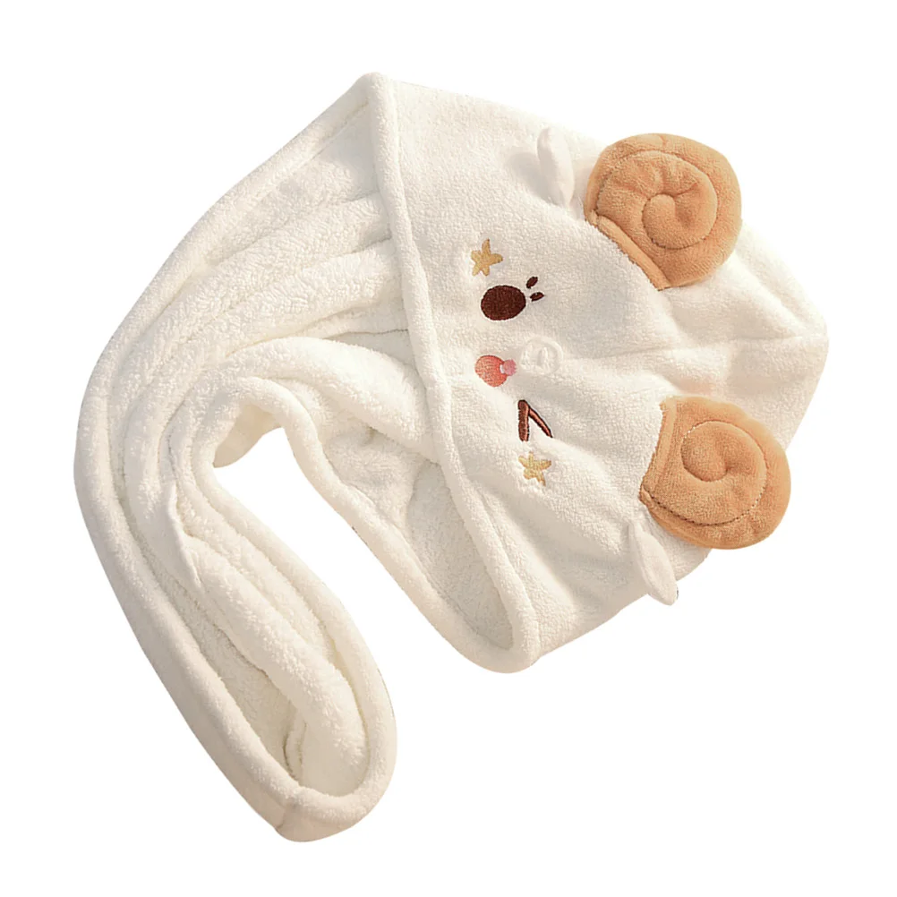 

Coral Fleece Towel Wrap Fast Drying Bath Cap 25x63cm Water absorption Hair Drying Hat for Wet Hair Girls Practical Comfortable