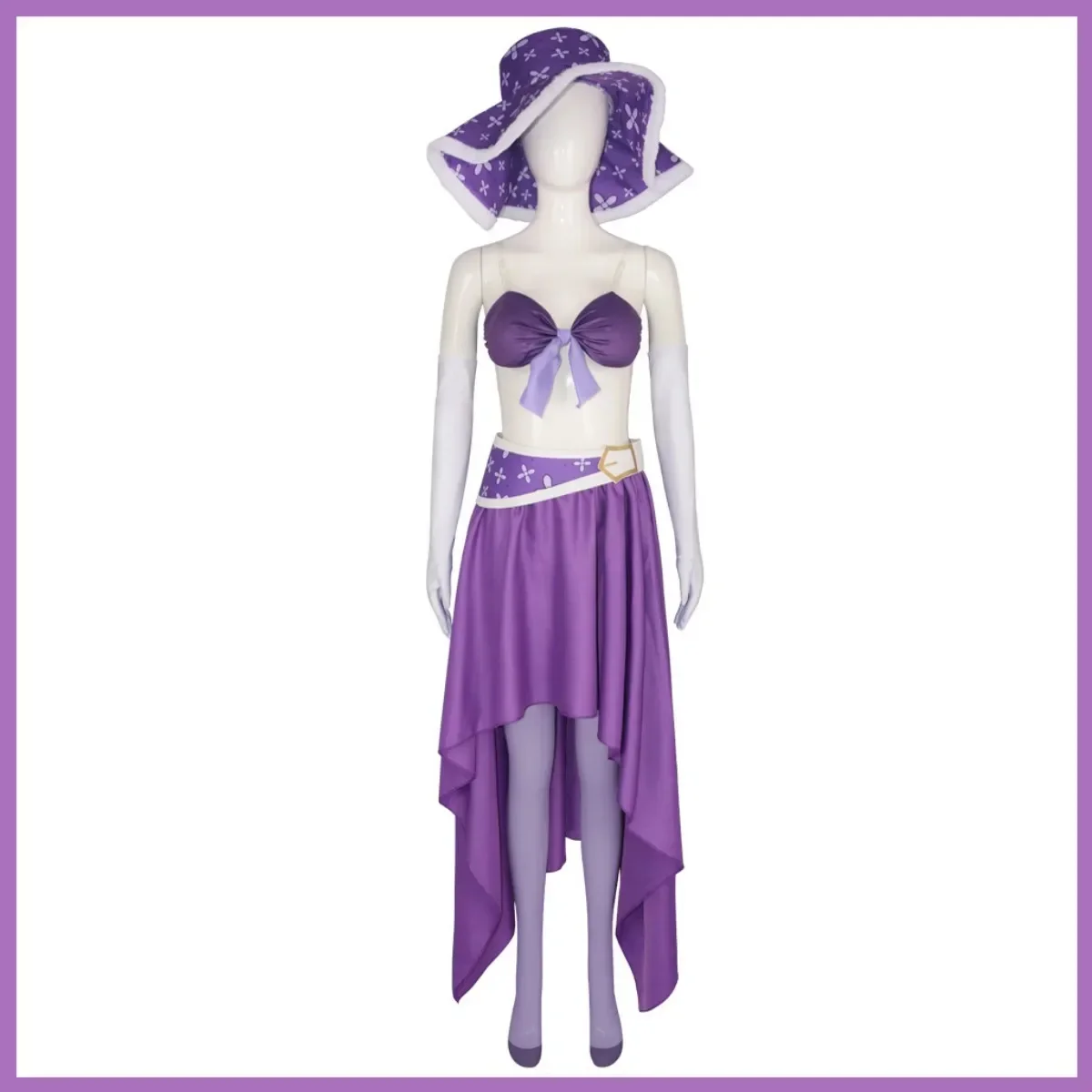 Anime Nico Robin Miss Allsunday Cosplay Costume 15th Anniversary Purple Skirt Hat Uniform Wig Woman Sexy Carnival Party Suit view 2