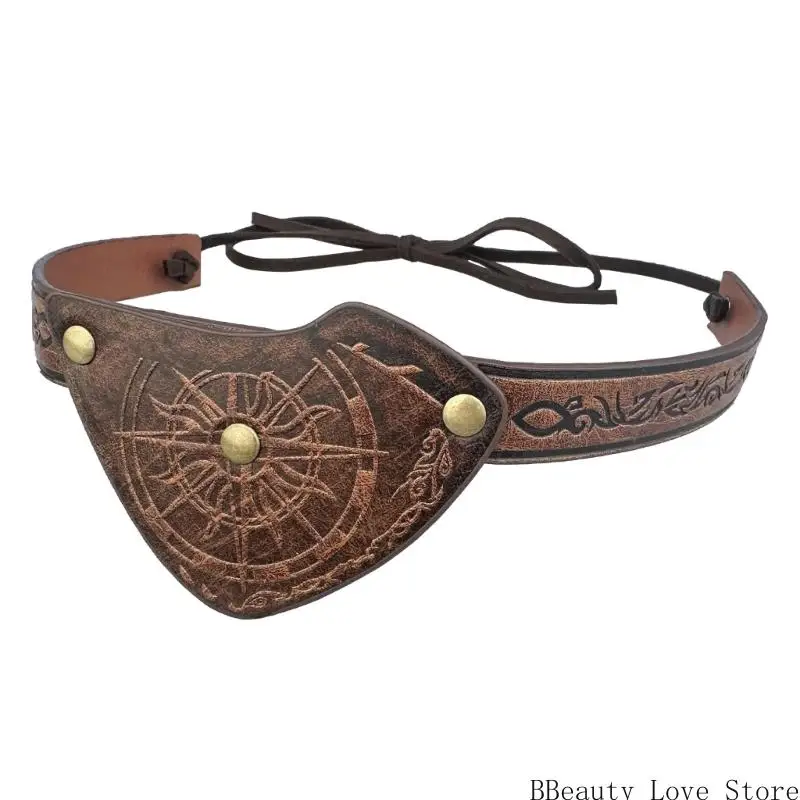 Vintage Leder Eye bedeckt mittelalterliche Cosplay -Accessoires für Männer Halloween