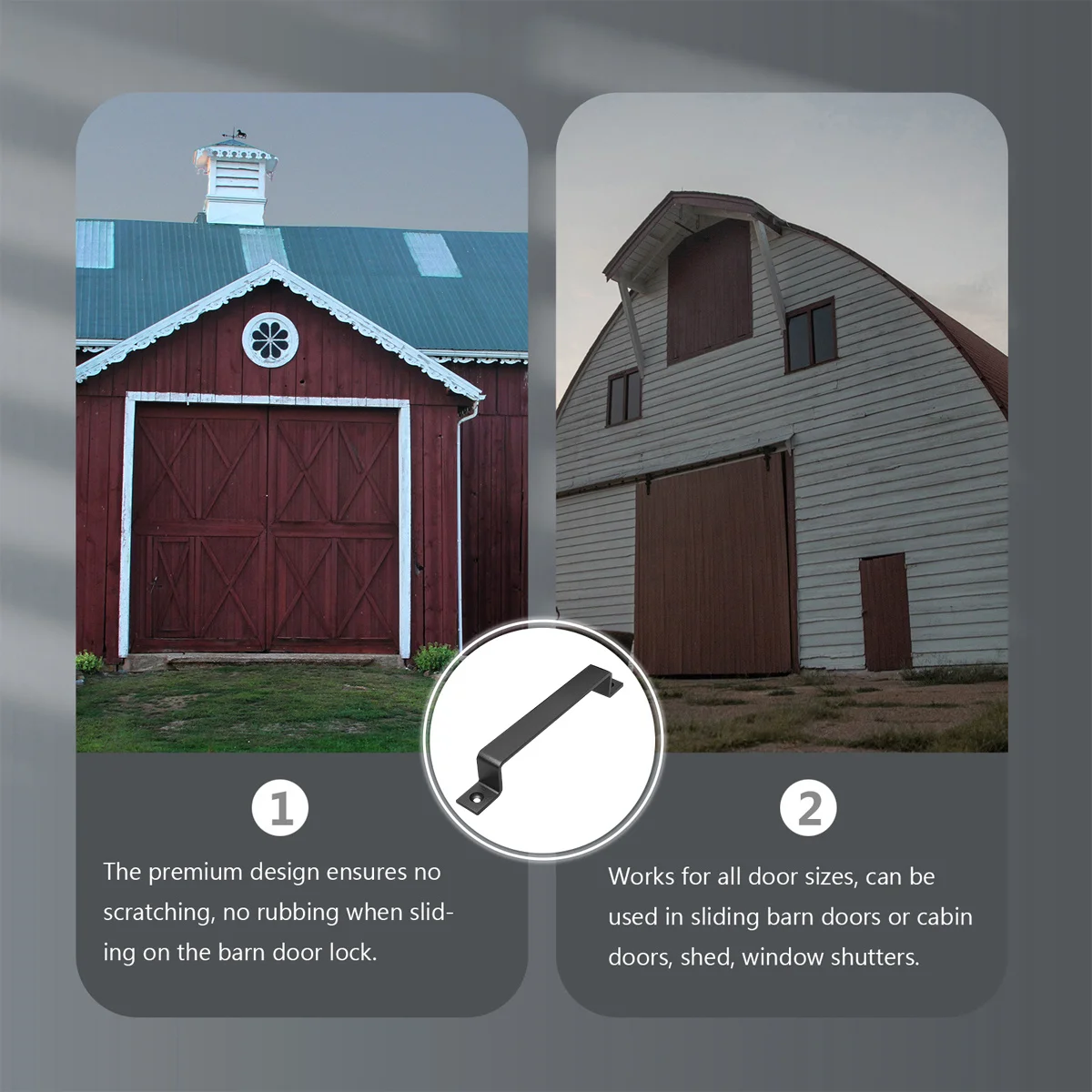 

Barn Door Handle Vintage Black Iron Sliding Door Handle Durable Sturdy Modern Kitchen Cabinet Garage Gate Decor