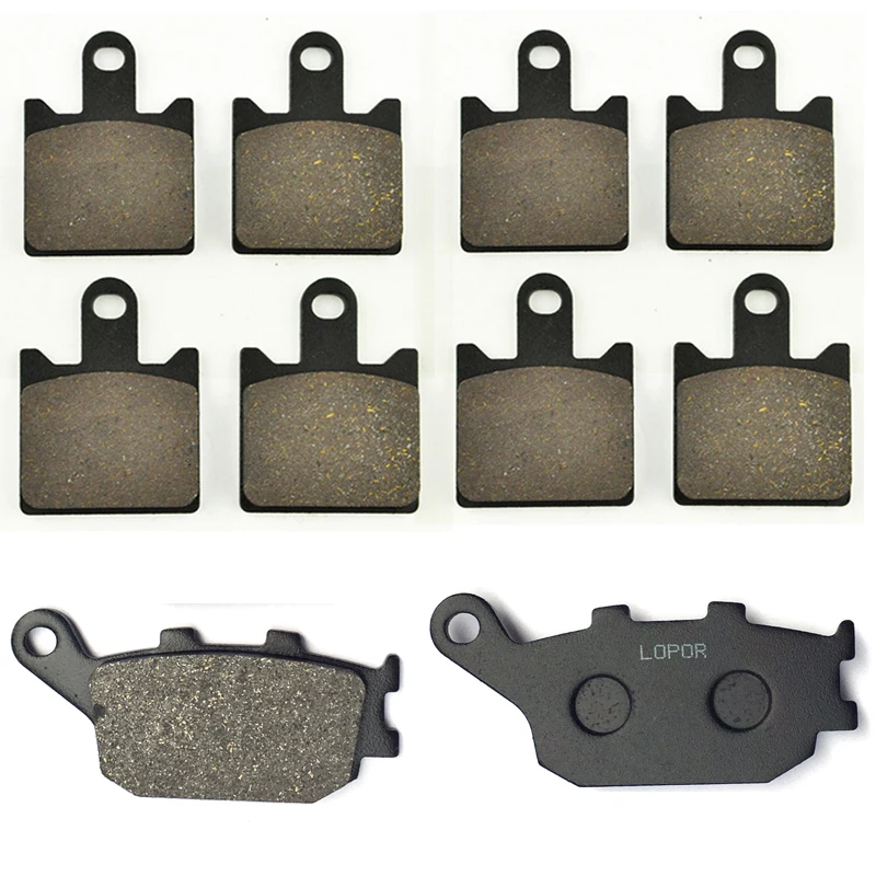 LOPOR Complete Set of Motorcycle Brake Disc Pads For Kawasaki Z1000 ZRT00B 2007-2009