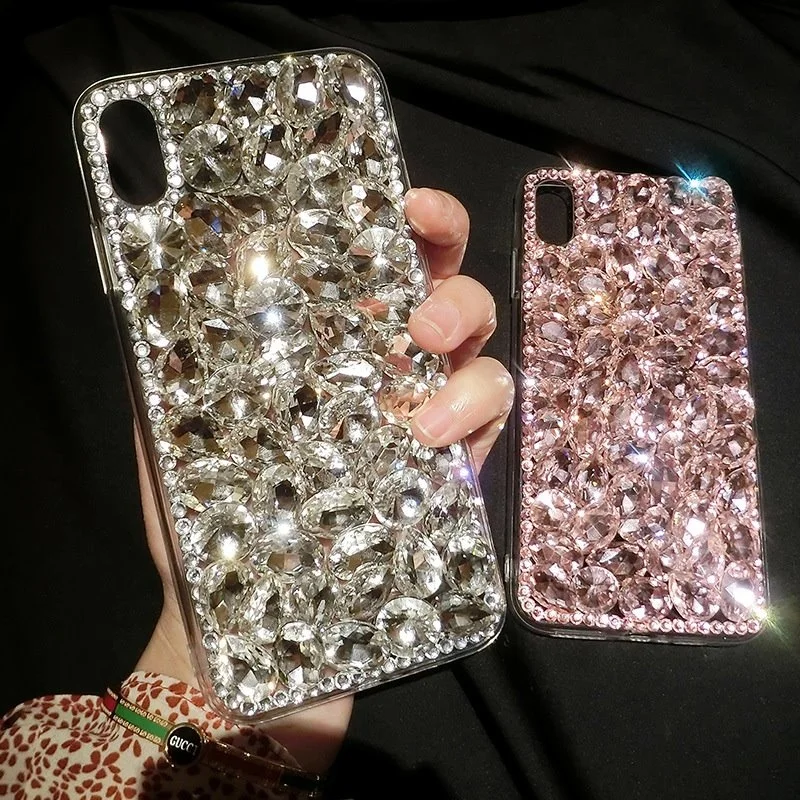 Luxury Glitter Diamond Rhinestone Phone Case For SamsungS24 S23 S22 S21 S20 S10 Plus + Ultra Fe Note 10 20 Silicone Bling Cover