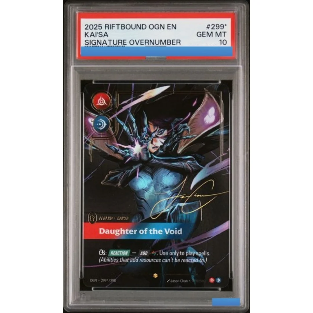 DIY RIFTBOUND LEAGUE OF LEGENDS OGN ORIGINS KAI'SA AHRI SETT SIGNATURE OVERNUMBER Authentication Grading 10 Collection Game Card - view 2