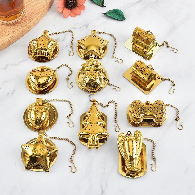 1PC Stainless Steel Tea Gold Infuser Sphere Mesh  Strainer Coffee Diffuser Handle  Ball Herb Spice Filter Tea Bag Difusor Filter