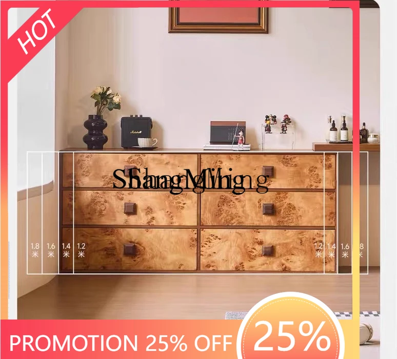 

FG good-looking solid wood chest dresser bedroom drawer storage cabinet living room locker household