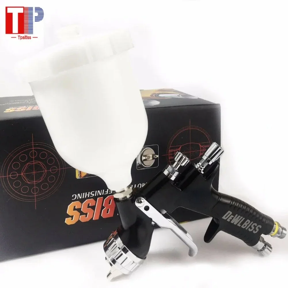 Tpaitlss-pistola com Copo Misturador Aerógrafo Bico de 13 mm Cor Preta à Base de Água