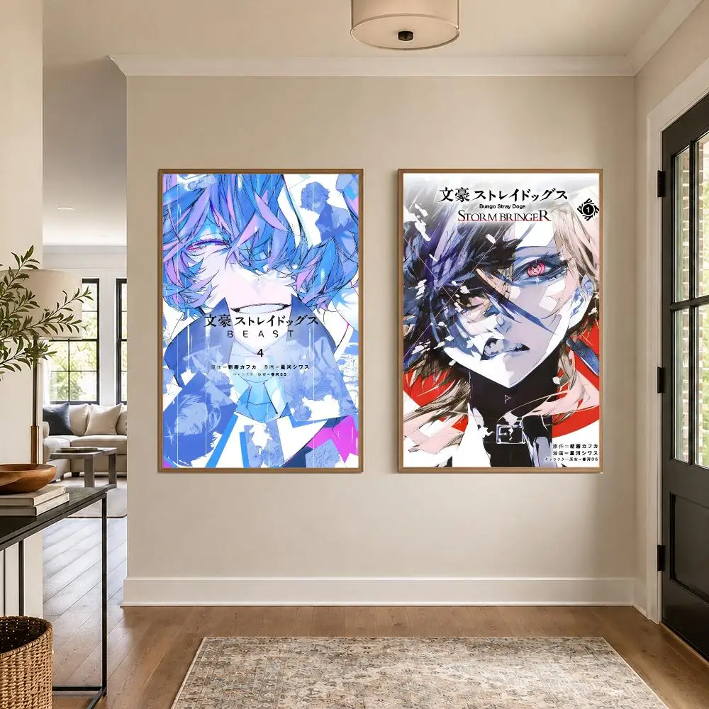 Anime B-Bungo Stray Dogs Poster Graphic Wall Art Poster HD Waterproof PP Paper Print for Bedroom Living Room Office Decor Gift