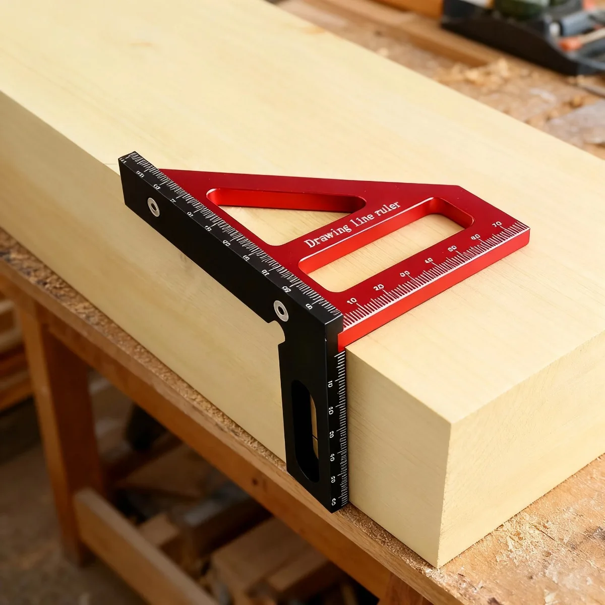 Woodworking Square Protractor Aluminum Alloy Scribing Ruler Miter, Precision 3D Multi Angle 45/90 Degree Layout Measuring Tool
