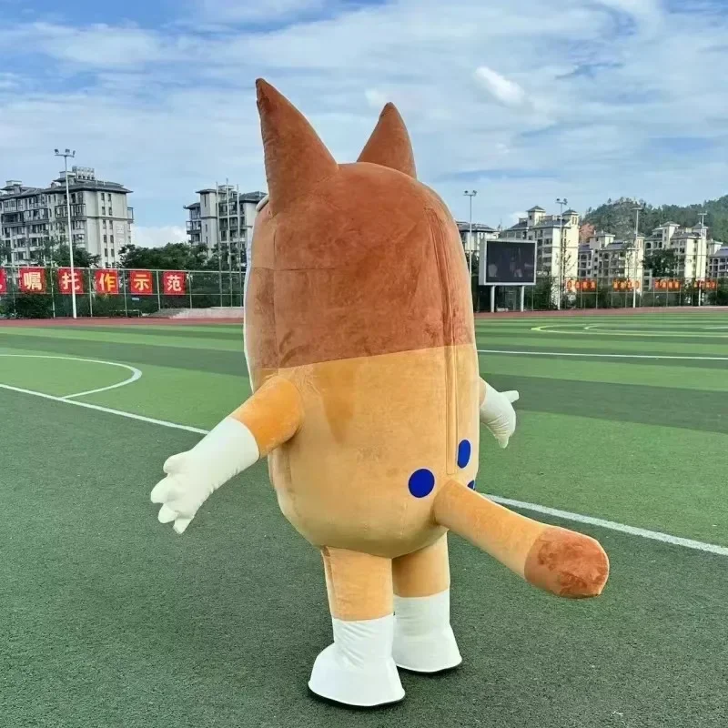 New Blue Bing Dog Inflatable Costume Mascot for Adult Furry Animal Halloween Carnival Dress Yellow Blue Dog Suit Without Battery