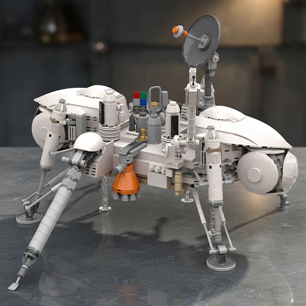 MOC Space Probe Lander Building Blocks DIY Satellite Spaceship Model Bricks Creative Science Toy Desktop Ornament Gift