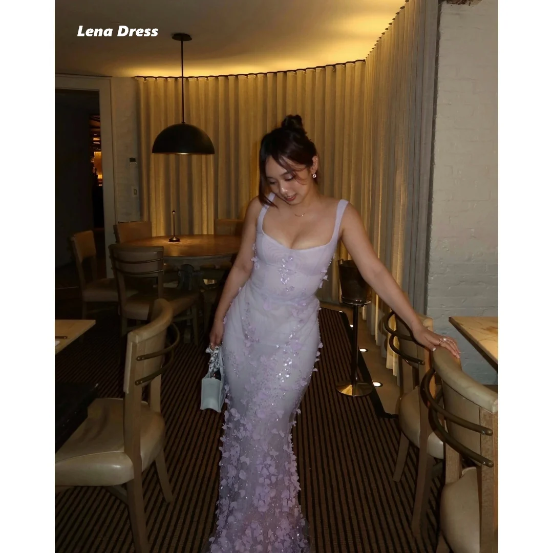

Вечерние платья Lena для особых случаев, одежда для выпускного вечера по индивидуальному заказу, роскошное вечернее платье без рукавов, женское платье 2025 г., рыбий хвост, цветы