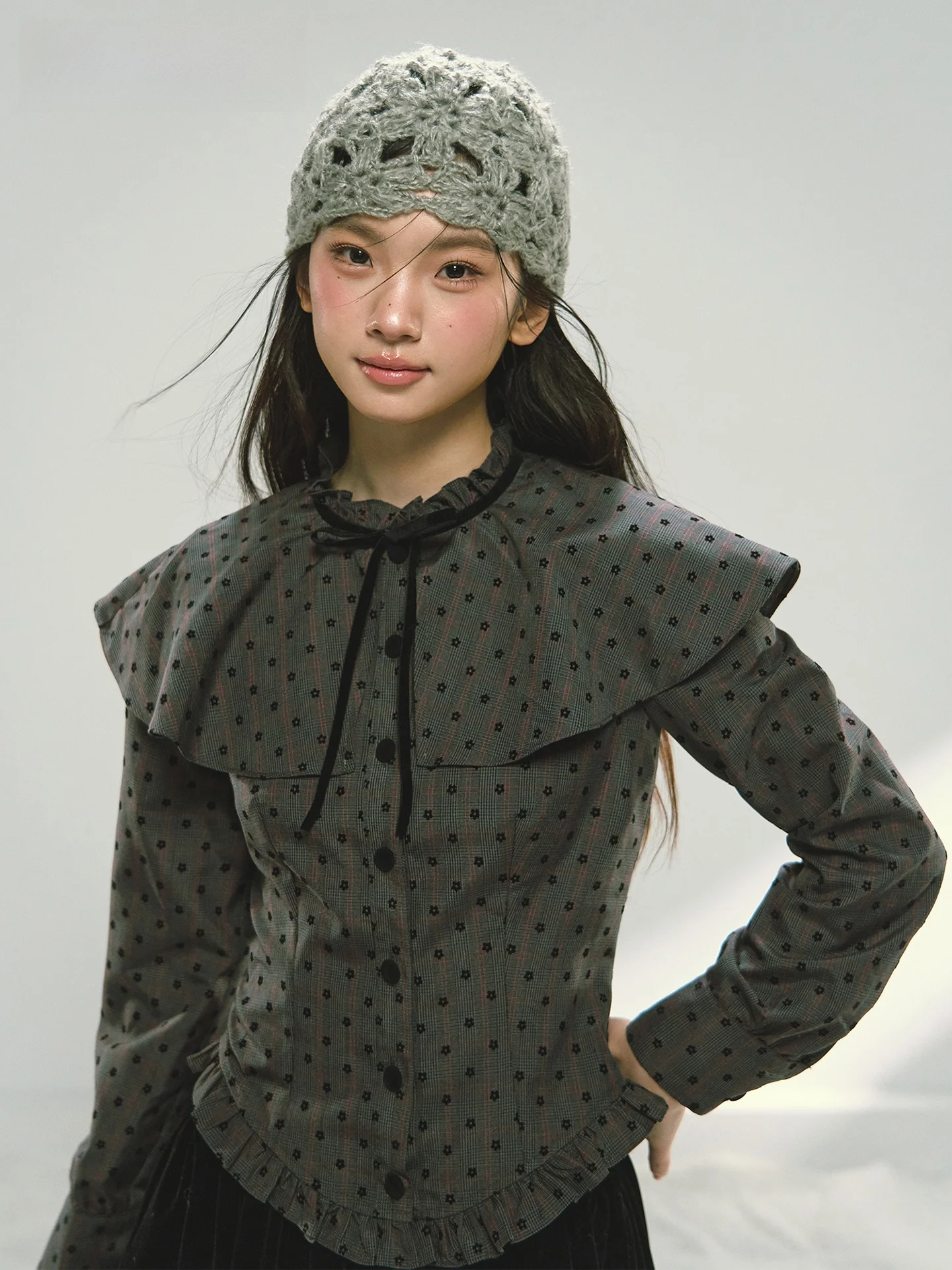 

Женское утепленное длинное платье из полиэстера с клетчатым узором, цветочным принтом, бантом на талии и в стиле ретро от Narratorgirls