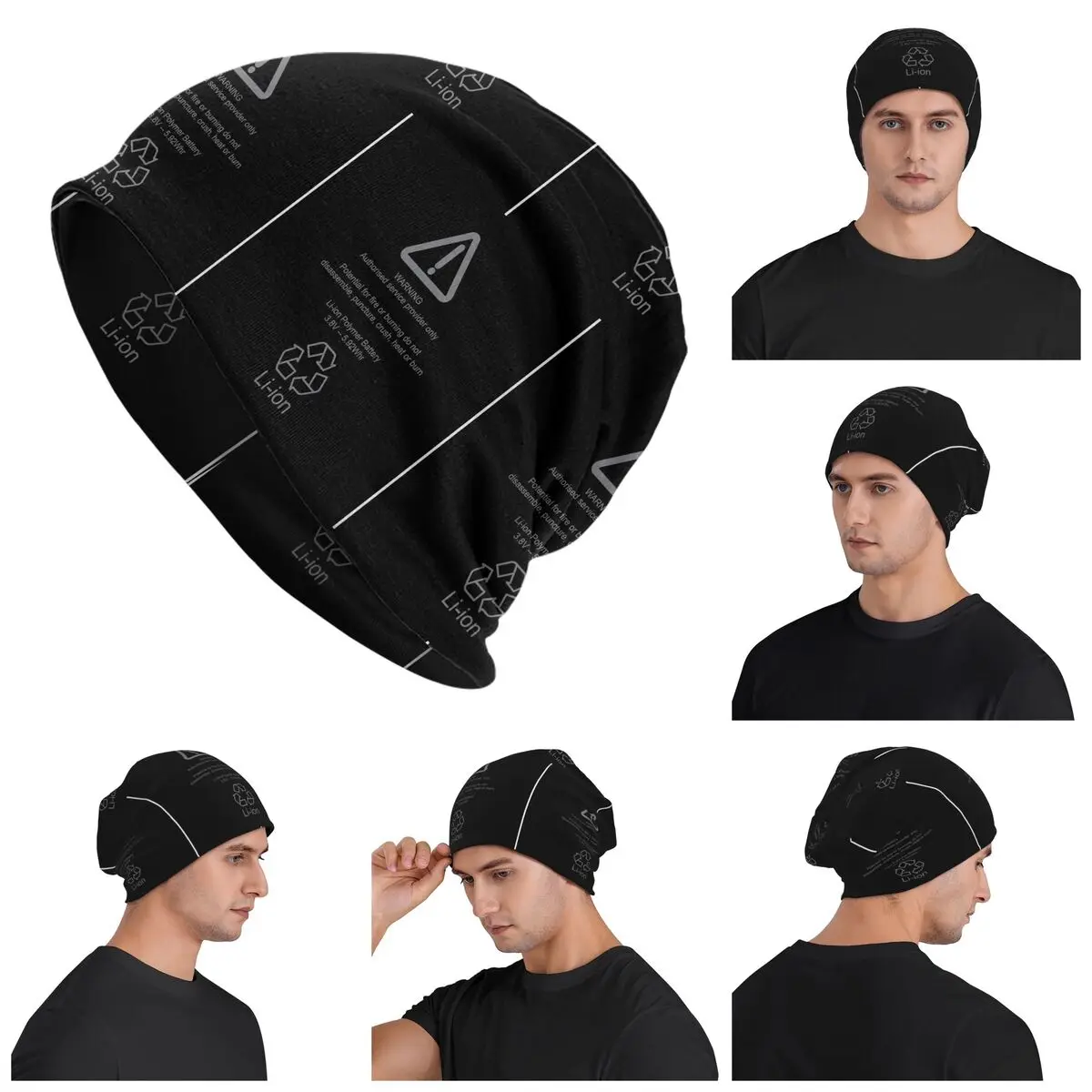 Bulging Lithium Ion Battery Warning Skullies Beanies Hats Warm Autumn Winter Outdoor Cap Knitted Bonnet Caps for Men Women Adult