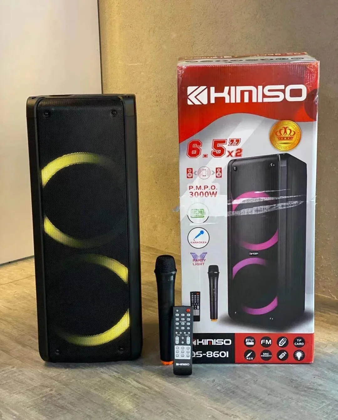 

KIMISO QS-8601 6.5*2 Inch Portable Wireless Night Club Speakers System Professional Karaoke Speaker With LED Light