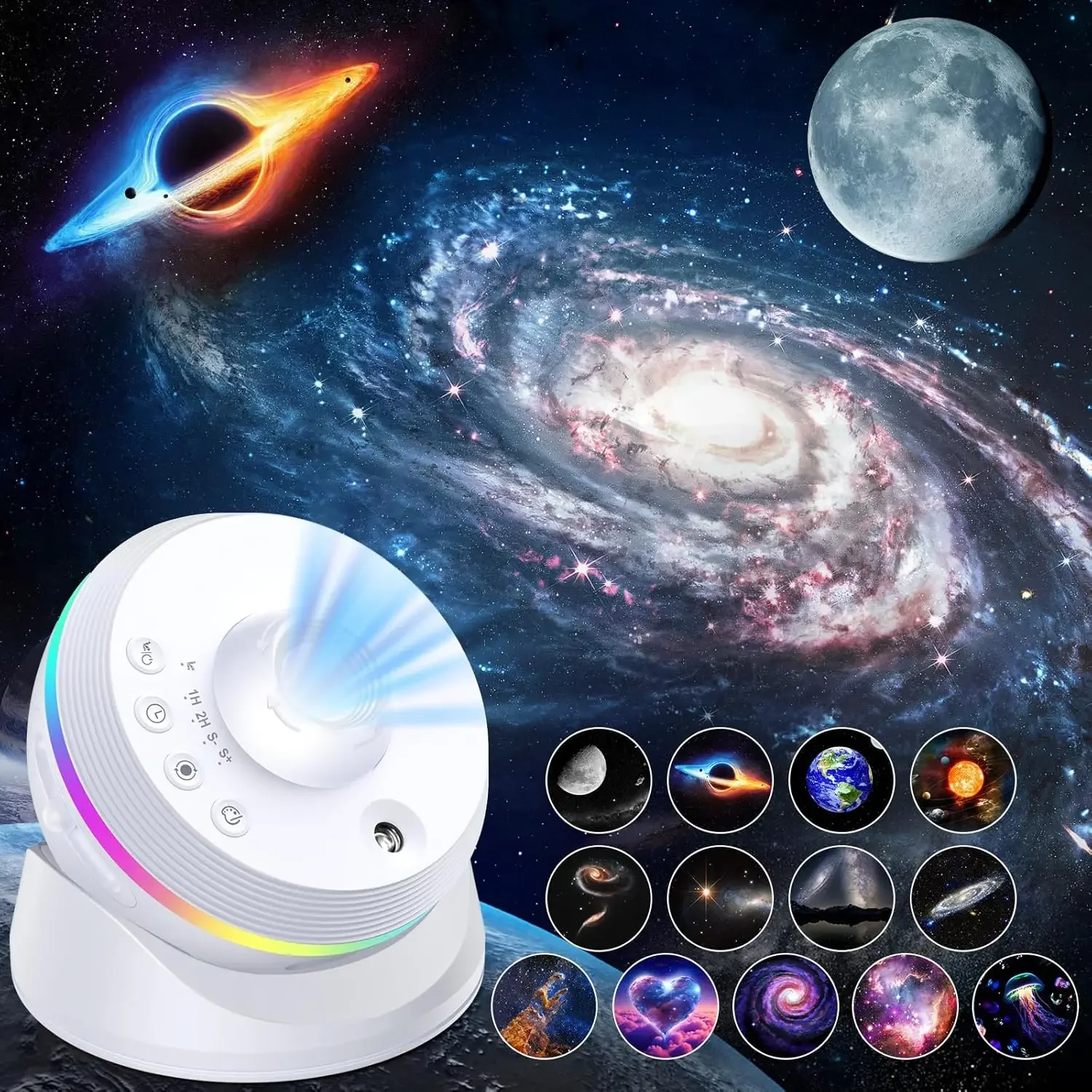 LED Night Light Galaxy Star Projector 4K HD 13 IN 1 Planetarium Projector 360° Rotation For Bedroom Decor Children Gift