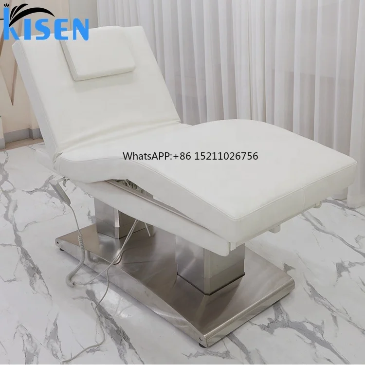 hot sale stainless steel metal pink white electric massage table lash bed wax pad with gold base for beauty spa salon