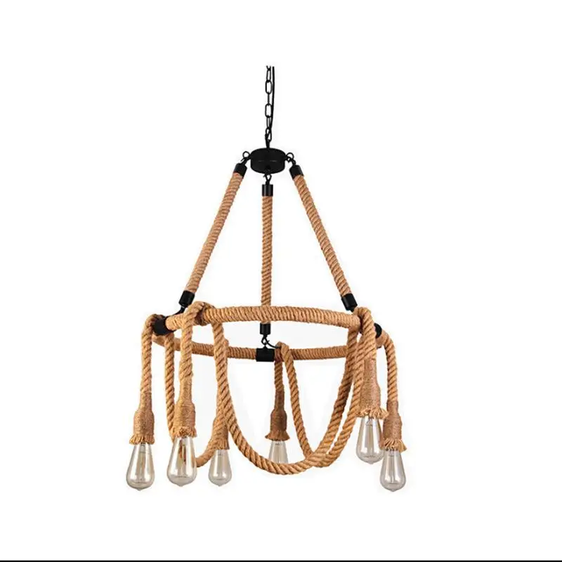 

Retro Industrial Style Restaurant Coffee Shop American Country Internet Cafe Clothing Store Hemp Rope Chandelier